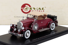 1930 Pierce Arrow Model B Roadster scale model in maroon with beige top, available on Vroomi