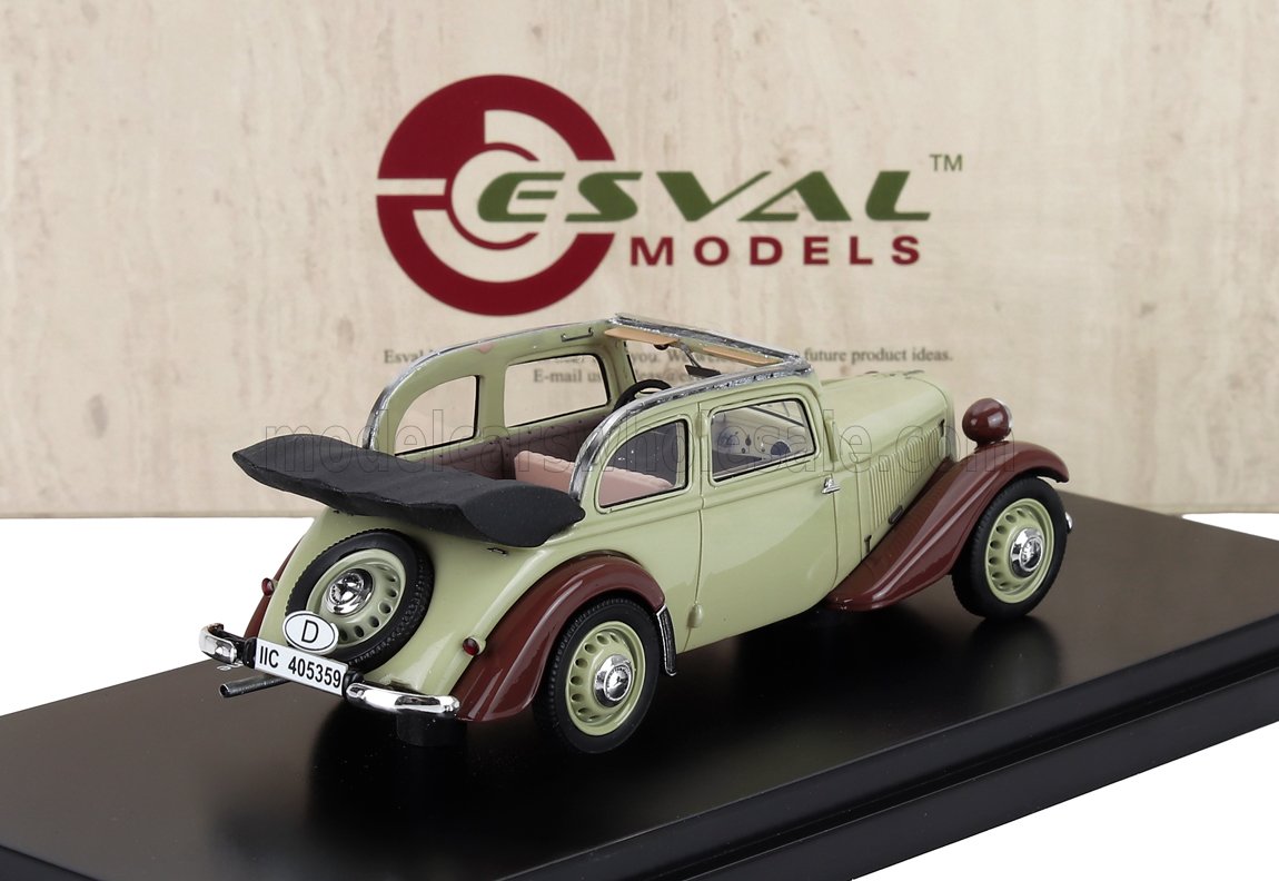 Esval Models vintage diecast car model on black display stand, available on Vroomi platform