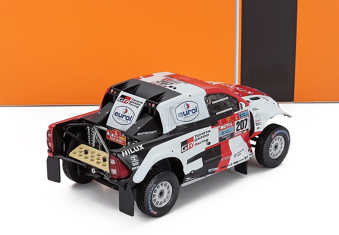 TOYOTA - HILUX GR DKR EVO T1+ TEAM GAZOO RACING N 207 RALLY DAKAR 2022 GINIEL DE VILLIERS - DENNIS MURPHY - WHITE RED BLACK - Vroomi