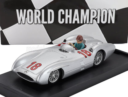 MERCEDES BENZ - F1  W196C N 18 WORLD CHAMPION SEASON 1954 JUAN MANUEL FANGIO - WITH DRIVER FIGURE - SILVER