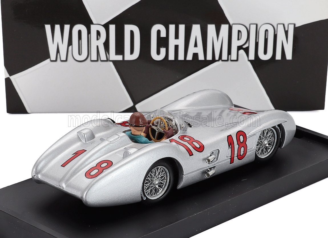 Mercedes-Benz F1 W196C No. 18 Juan Manuel Fangio World Champion 1954 with Driver Brumm 1:43 scale model - image 2