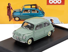 FIAT - 600 BERLINA 1-SERIES 1955 - VERDE CHIARO - GREEN Scale model car on Vroomi