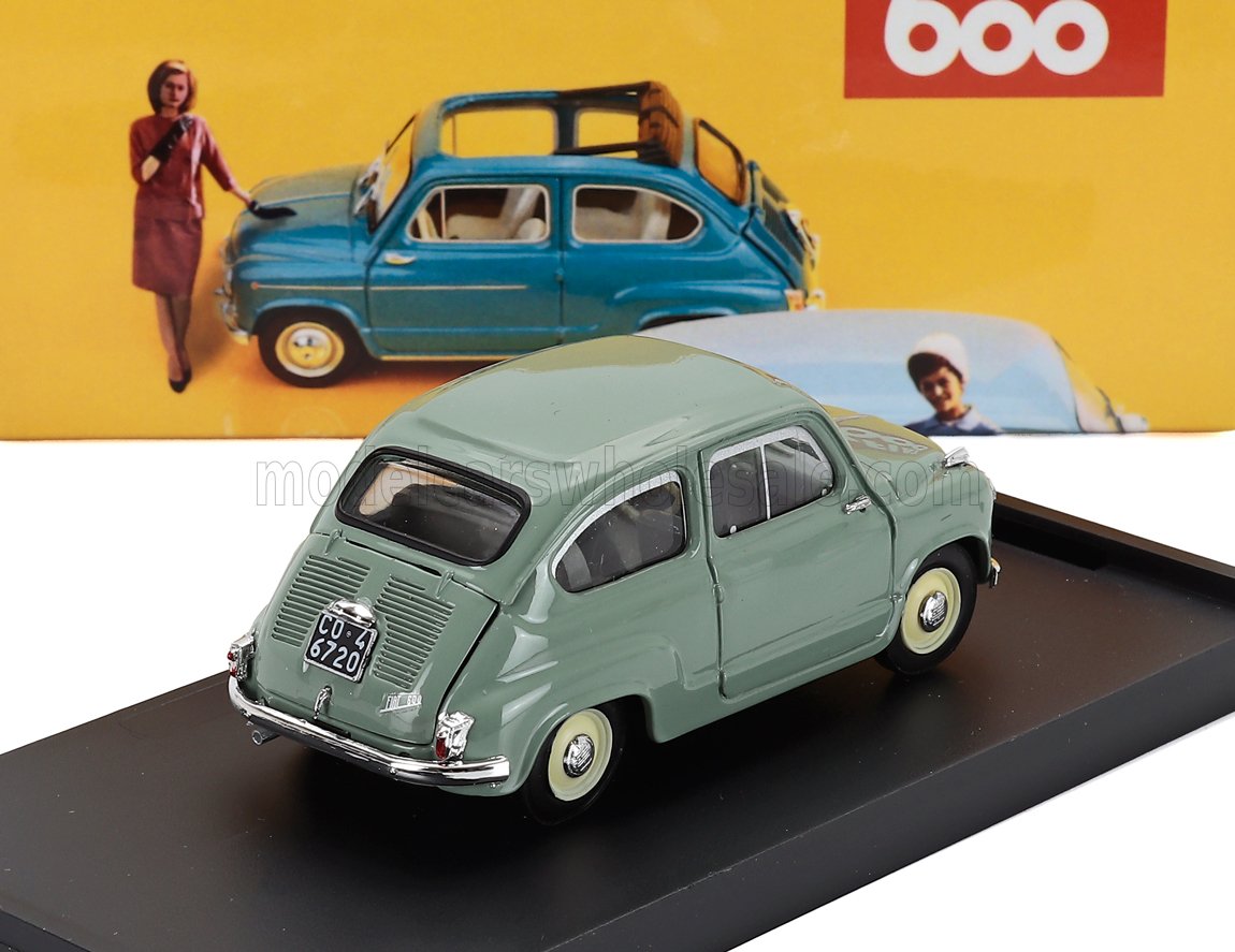 Fiat 600 Berlina 1-Series 1955 Verde Chiaro Brumm 1:43 scale model - image 2