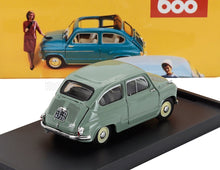 FIAT - 600 BERLINA 1-SERIES 1955 - VERDE CHIARO - GREEN Scale model car on Vroomi