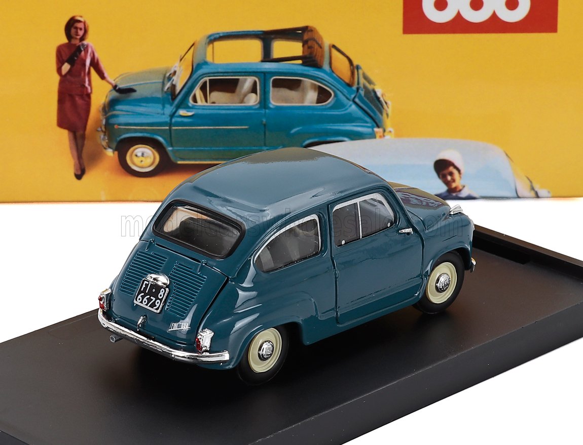 Fiat 600 Berlina 1-Series 1955 Light Blue Brumm 1:43 scale model - image 2
