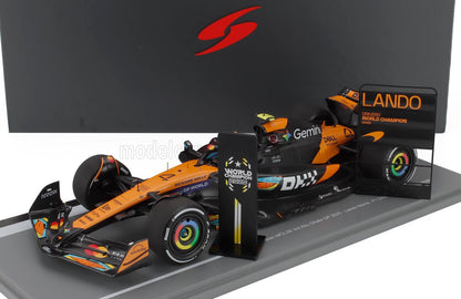 McLAREN - F1  MCL39 TEAM MCLAREN N 4 WORLD CHAMPION 3rd ABU DHABI GP WITH PIT BOARD 2025 LANDO NORRIS - ORANGE BLACK