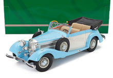 MERCEDES BENZ - 540K CABRIOLET B DESCAPOTABLE 1938 - AZUL CLARO Y BLANCO. Maqueta de coche en Vroomi