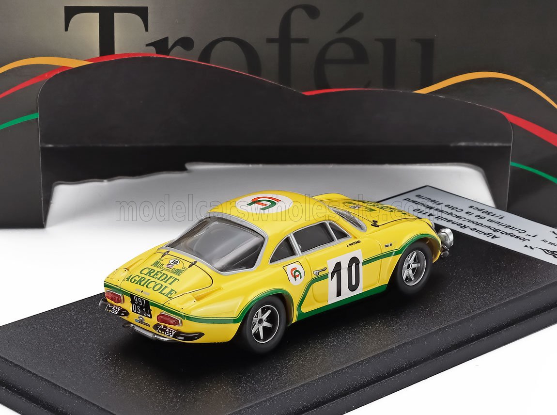 RENAULT - ALPINE 1800 (version nuit) N 10 VAINQUEUR DU RALLYE CRITERIUM DE LA CÔTE FLEURIE 1974 JOSEPH BOURDON - JACQUES MOUTARD - JAUNE - Vroomi