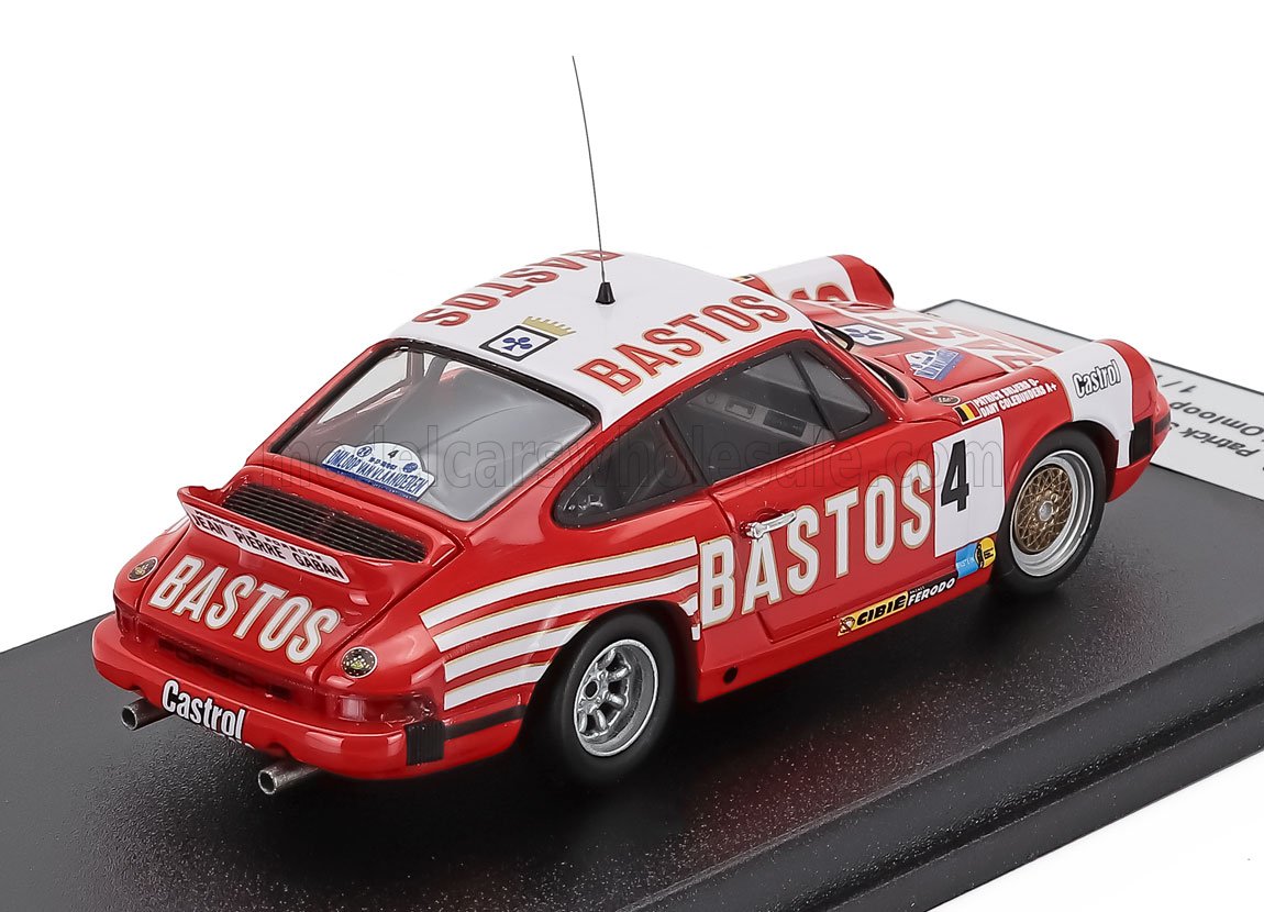 PORSCHE - 911 SC COUPÉ ÉQUIPE BASTOS N 4 VAINQUEUR DU RALLYE OMLOOP VAN VLAANDEREN 1983 PATRICK SNIJERS - DANY COLEBUNDERS - ROUGE BLANC - Vroomi