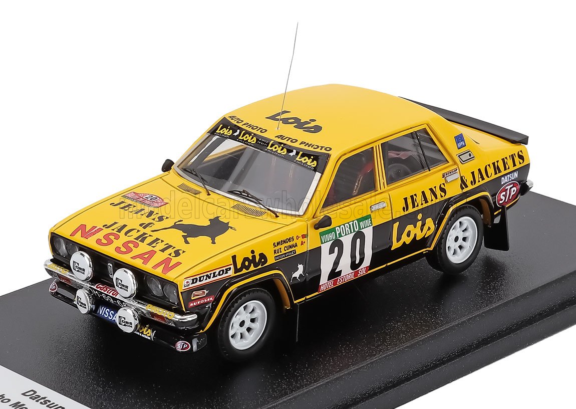 Datsun 160J Night Version No. 20 Santinho Mendes Rui Cunha Rally Portugal 1983 Trofeu 1:43 scale model
