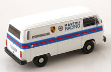Porsche Martini Racing die-cast model van with blue stripes, available at Vroomi