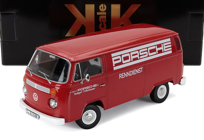 Modellino da collezione del furgone Volkswagen della squadra Red Porsche Rennsport, ora in vendita su Vroomi.