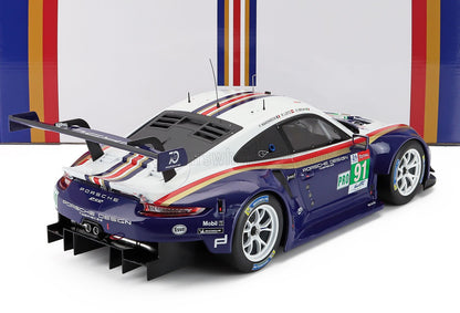 PORSCHE - 911 991 RSR PORSCHE GT TEAM N.º 91, 2.º puesto en LMGTE PRO, 24 Horas de Le Mans 2018: Richard Lietz - Gianmaria Bruni - Frederic Makowiecki - Azul y blanco