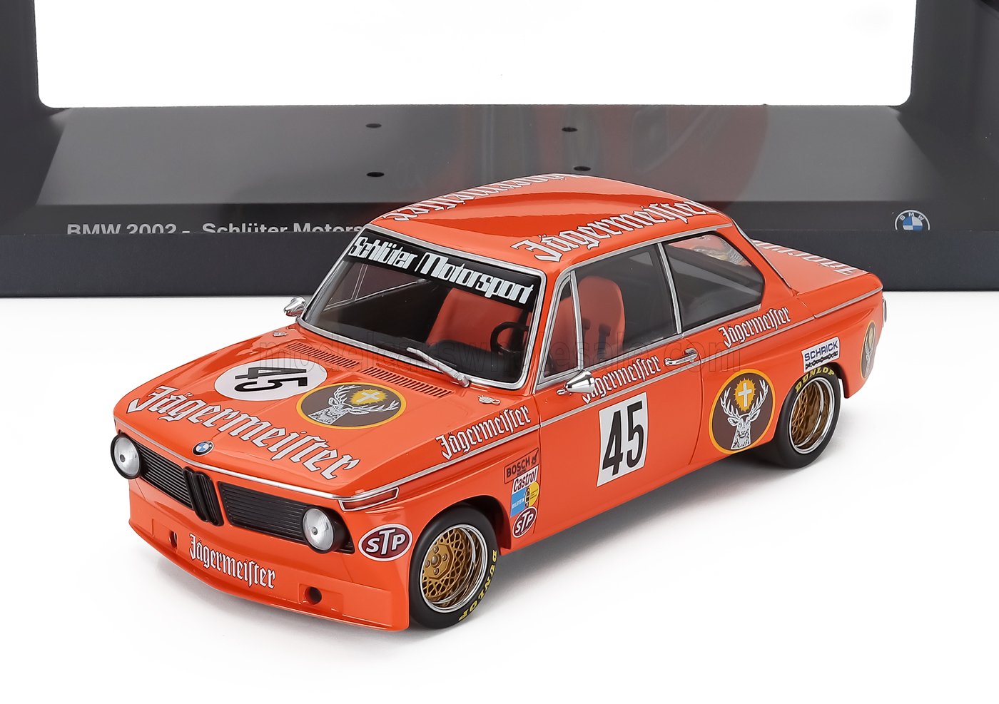 BMW - 2002 TEAM SCHLUTER MOTORSPORT JAGERMEISTER N 45 DRM NORISRING 1974 HELMUT KELLENERS - ORANGE - Vroomi