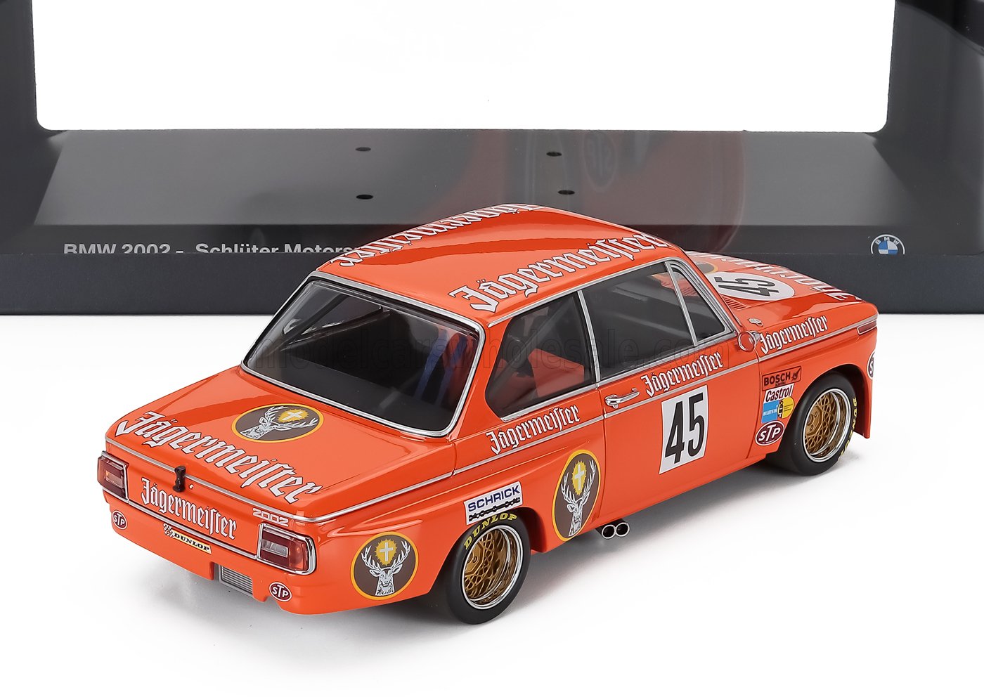 BMW - 2002 TEAM SCHLUTER MOTORSPORT JAGERMEISTER N 45 DRM NORISRING 1974 HELMUT KELLENERS - ORANGE - Vroomi