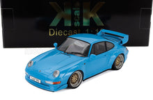 PORSCHE - 911 993 GT2 Coupé 1996 - Llantas BBS - Maqueta de coche en color azul claro en Vroomi