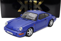 Blauwe Porsche 911 RS 964 modelauto van Vroomi, 1:18 diecast schaalmodel met gedetailleerde afwerking.