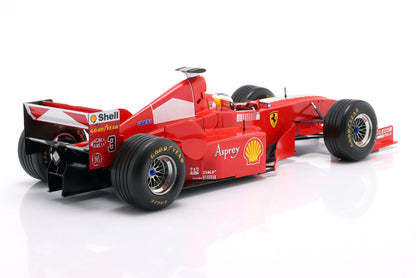 Maquete de carro de Fórmula 1 da Ferrari em vermelho com logótipos dos patrocinadores, disponível para colecionadores na Vroomi.