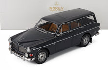 Black Volvo 123GT scale model car by Norev, showcased for Vroomi collectors