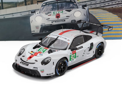 PORSCHE - 911 991-2 RSR-19 4,2 L TEAM PORSCHE GT N.º 92 24 Horas de Le Mans 2021 MICHAEL CHRISTENSEN - KEVIN ESTRE - NEEL JANI - BLANCO, GRIS, ROJO