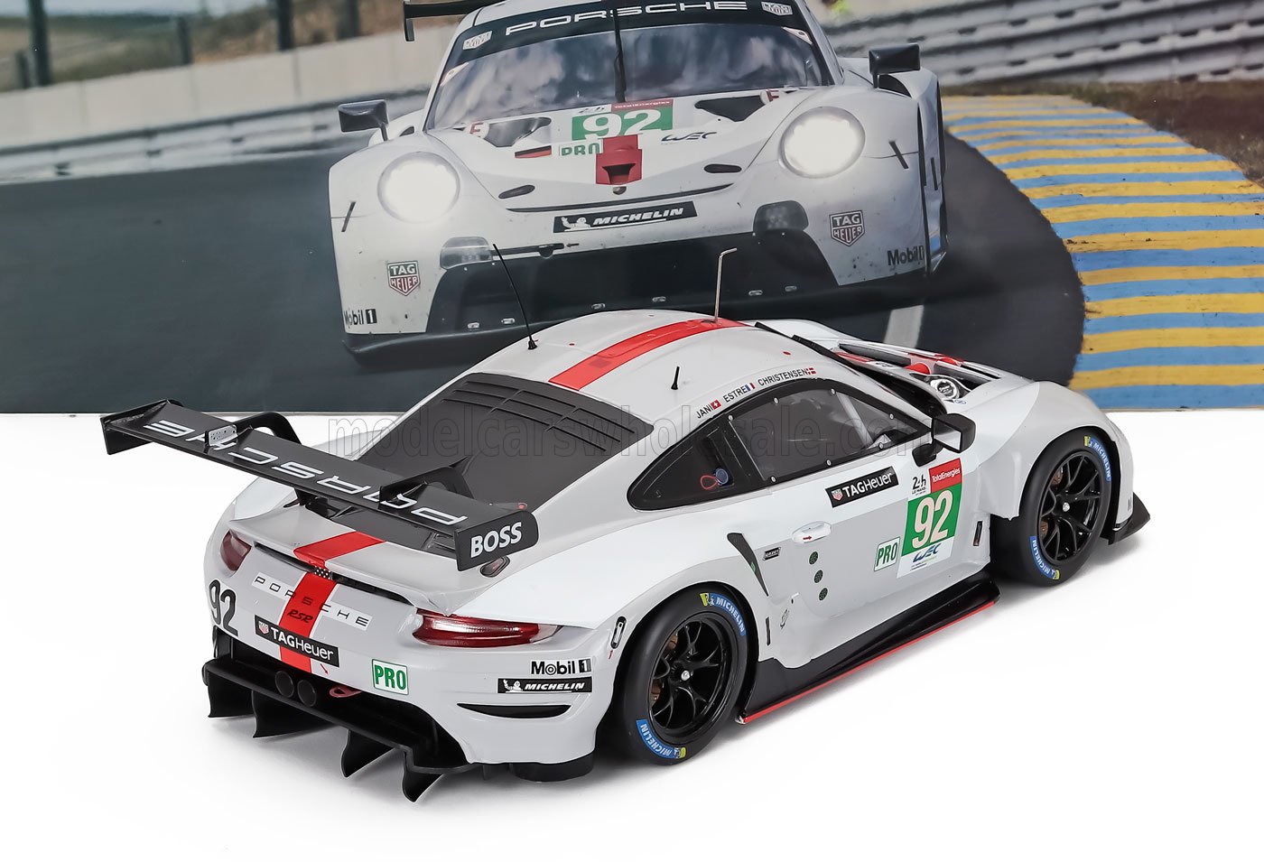 Porsche 911 991-2 RSR-19 4.2L Porsche GT No. 92 Michael Christensen Kevin Estre Neel Jani 24h Le Mans 2021 IXO Models 1:18 scale model - image 2
