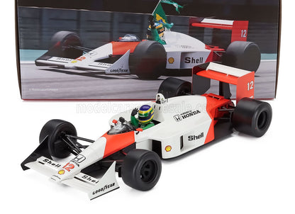 McLAREN - F1 MP4/4 HONDA N 12 (VOITURE D'AYRTON SENNA) ESSAI INTERLAGOS GP DU BRÉSIL 2019 BRUNO SENNA - BLANC ROUGE