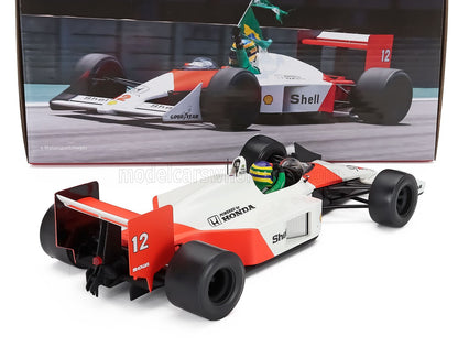 McLAREN - F1 MP4/4 HONDA N 12 (VOITURE D'AYRTON SENNA) ESSAI INTERLAGOS GP DU BRÉSIL 2019 BRUNO SENNA - BLANC ROUGE