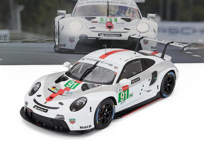 PORSCHE - 911 991-2 RSR-19 4,2 L TEAM PORSCHE GT N.º 91 24 Horas de Le Mans 2021 GIANMARIA BRUNI - RICHARD LIETZ - FREDERIC MAKOWIECKI - BLANCO Y GRIS