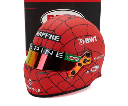 BELL HELMET - CASCO HELMET F1 A522 TEAM ALPINE BWT N 31 USA GP 2022 ESTEBAN OCON - SPIDER-MAN LIVERY TRIBUTE - RED BLUE BLACK