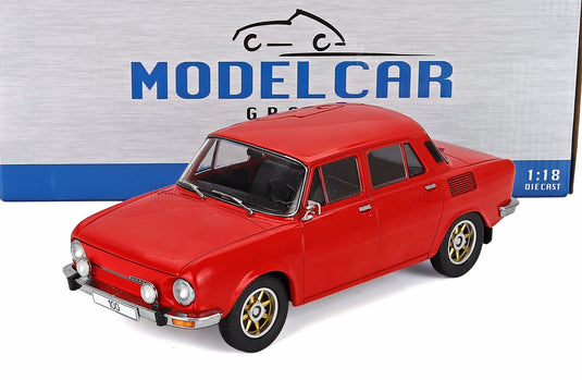modellino in scala 1:18 rosso, realizzato in metallo pressofuso modellino ModelCar, esposto con la confezione — perfetto per i collezionisti di Vroomi.