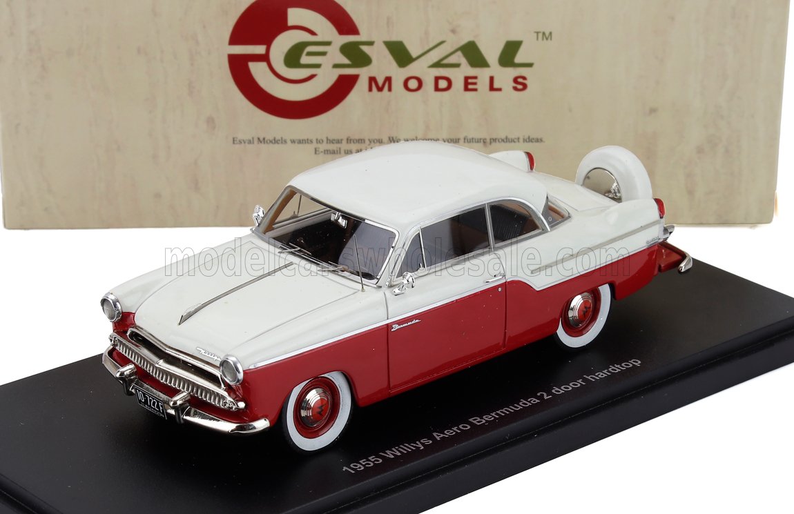 Willys Aero Bermuda Coupe 1955 Red White Esval Model 1:43 scale model