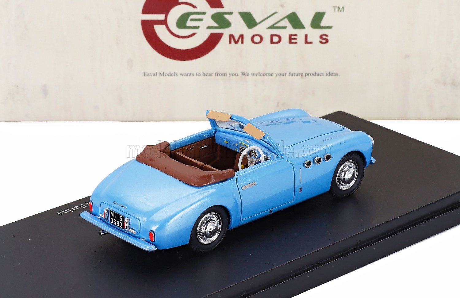 Cisitalia 202 SC Stabilimenti Farina Cabriolet Closed 1949 Light Blue Esval Model 1:43 scale model - image 2