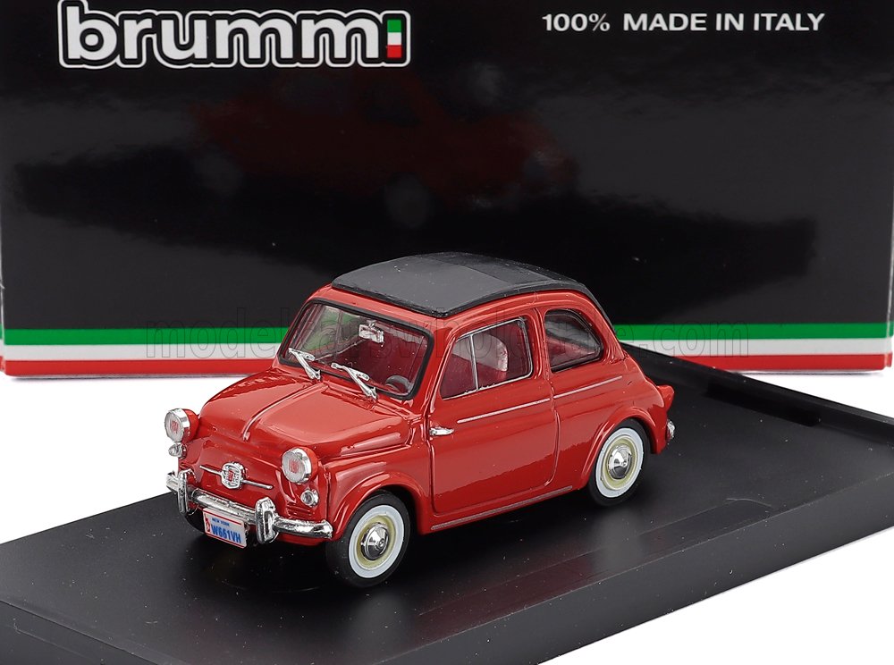 Fiat 500 Nuova Closed 1958 Rosso Brumm 1:43 scale model