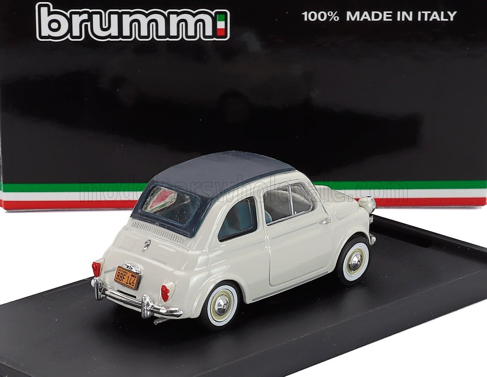 Fiat 500 Nuova Closed 1958 Light Grey Brumm 1:43 scale model - image 2