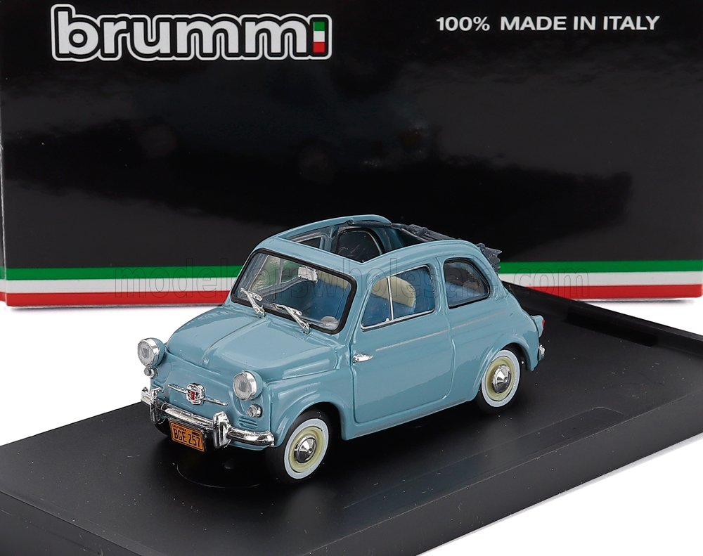 Fiat 500 America Aperta Open 1958 Celeste Chiaro Brumm 1:43 scale model