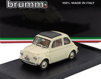 Modellino in scala Brumm color avorio, 100% Made in Italy, su base nera — Vroomi