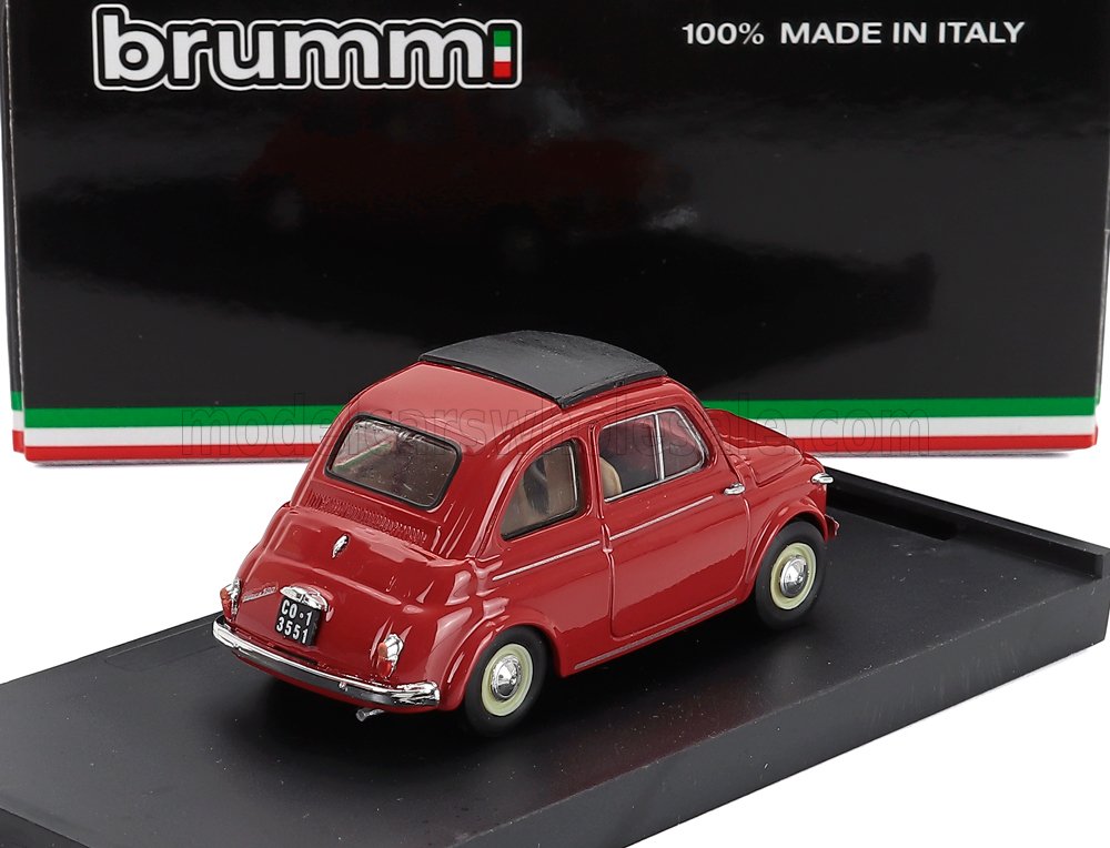 Fiat 500 Nuova Chiusa 1959 Rosso Corallo Brumm 1:43 scale model - image 2
