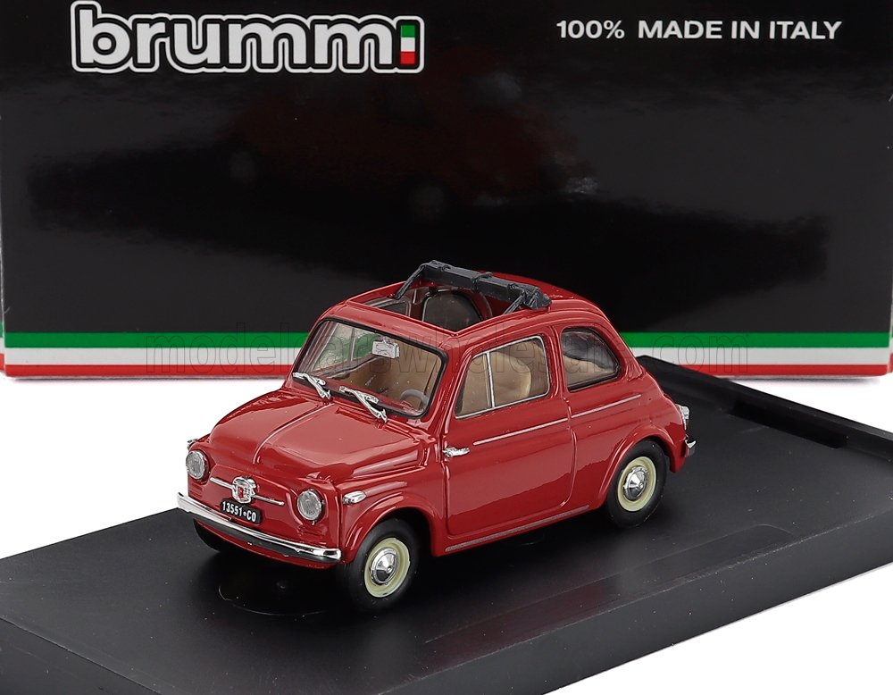Fiat 500 Nuova Aperta Open 1959 Rosso Corallo Brumm 1:43 scale model