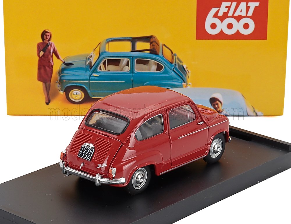 Fiat 600D Berlina 1960 Rosso Corallo Brumm 1:43 scale model - image 2