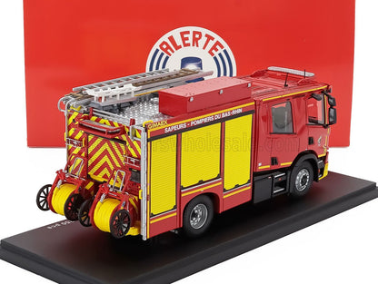 SCANIA - P280 TANKER TRUCK DOUBLE CABINE GIMAEX FPTSR SDIS 67 SAPEURS POMPIERS DE DU BAS-RHIN 2009 - RED YELLOW - Vroomi