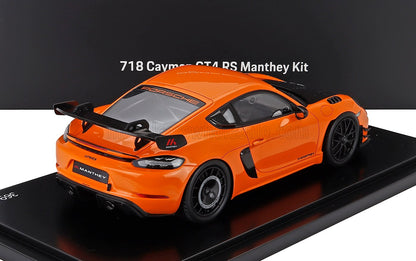 PORSCHE - 718 (982) CAYMAN GT4 RS 2024 - CON VETRINA - WITH SHOWCASE - PASTEL ORANGE BLACK