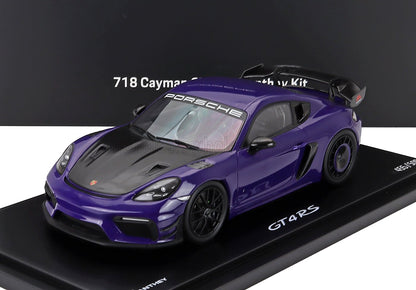 PORSCHE - 718 (982) CAYMAN GT4 RS MANTHEY KIT 2024 - CON VETRINA - WITH SHOWCASE - ULTRAVIOLET PURPLE BLACK