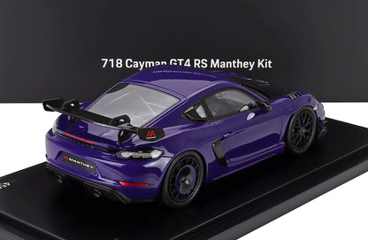 PORSCHE - 718 (982) CAYMAN GT4 RS MANTHEY KIT 2024 - CON VETRINA - WITH SHOWCASE - ULTRAVIOLET PURPLE BLACK