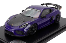 PORSCHE - 718 (982) CAYMAN GT4 RS MANTHEY KIT 2024 - CON VETRINA - WITH SHOWCASE - ULTRAVIOLET PURPLE BLACK