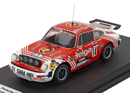 PORSCHE - 911 CARRERA RS (night version) N 14 2nd RALLY YPRES 1979 HERMES DELBAR - WILLY LUX - RED WHITE