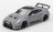 Gray diecast nissan gt35-rr lb-silhouette works gt coupe 2024 with black roof wide body kit and racing decals