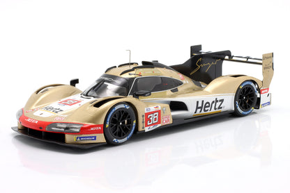 PORSCHE - 963 9RD 4.6L TURBO V8 TEAM HERTZ JOTA N 38 24h LE MANS 2023 ANTONIO FELIX DA COSTA - WILL STEVENS - YIFEI YE - GOLD MET WHITE - Vroomi