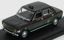 Black and green vintage taxi model car with red stripe and taxi sign, available on Vroomi