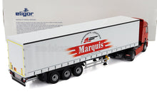 RENAULT - CAMIÓN T480 TELONATO MARQUIS TRANSPORTS 2021 - BLANCO Y ROJO. Maqueta de coche en Vroomi