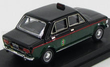 Miniature black and green vintage Italian police car model with red stripe, available on Vroomi